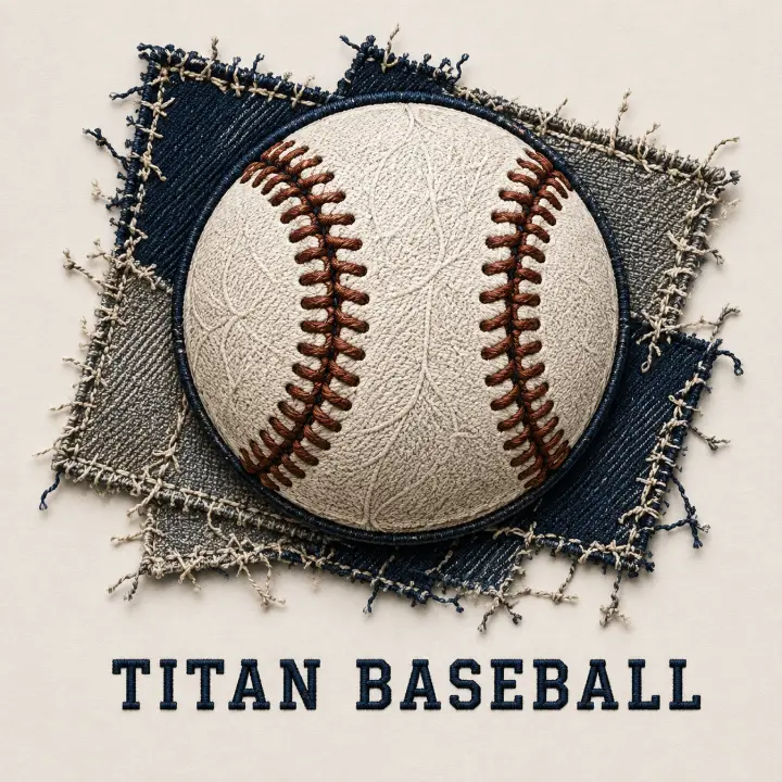 Titan Baseball Denim Patch — design SW-0133