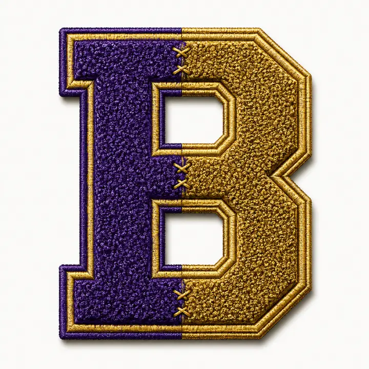 Chenille Letter B Patch — design SW-0018