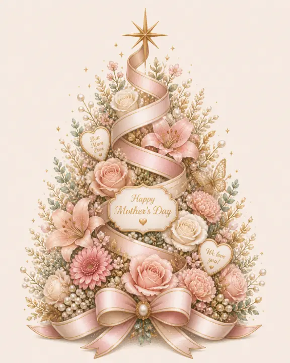 Floral Mother's Day Tree — design HLD-0093
