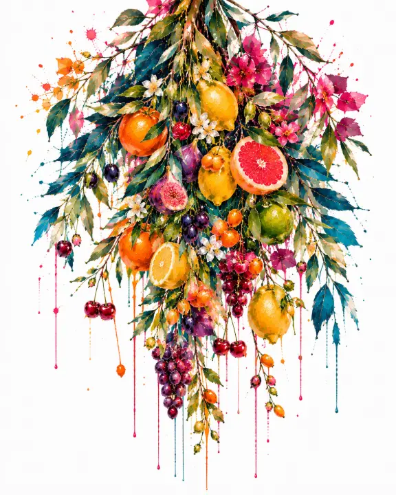 Citrus and Berry Harvest Swag — design FD-0020