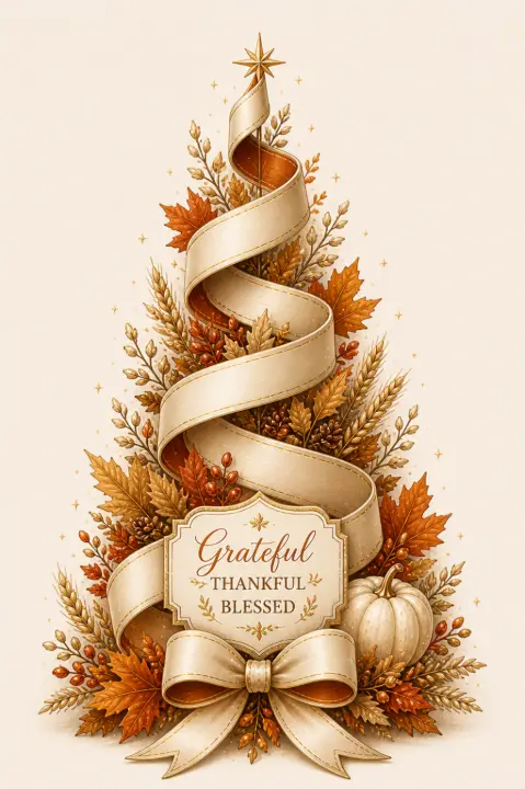 Grateful Harvest Ribbon Tree — design HLD-0076