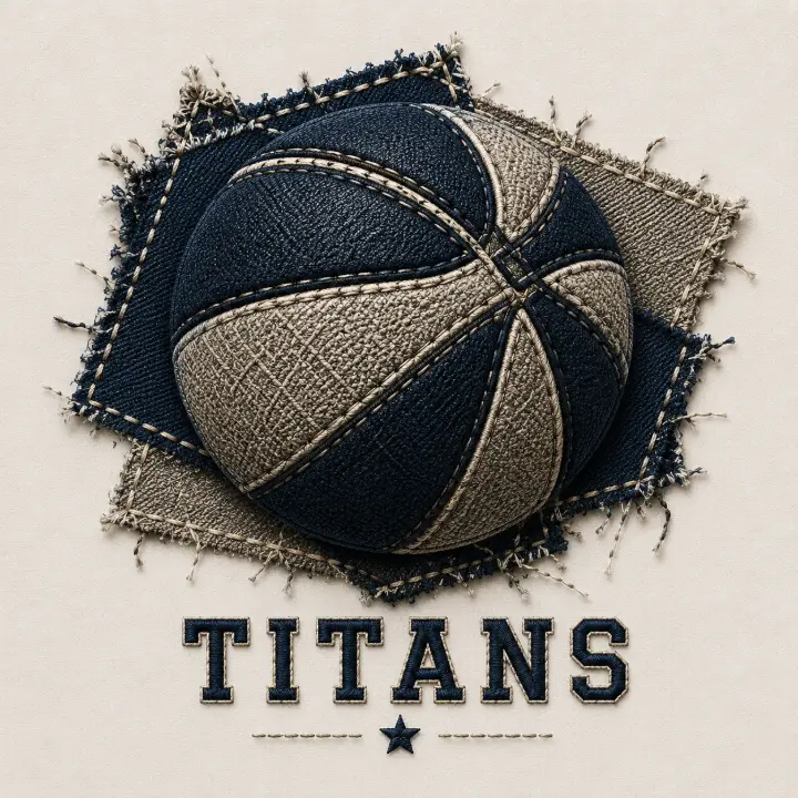Textured Denim Basketball Titans — design SW-0192