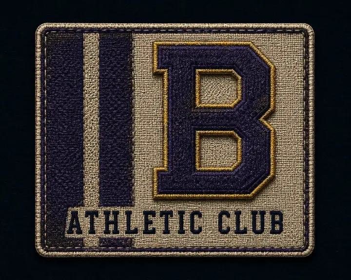 Athletic Club B Embroidered Patch — design SW-0078