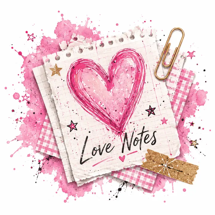 Love Notes Pink Heart Scraps — design PCC-0025