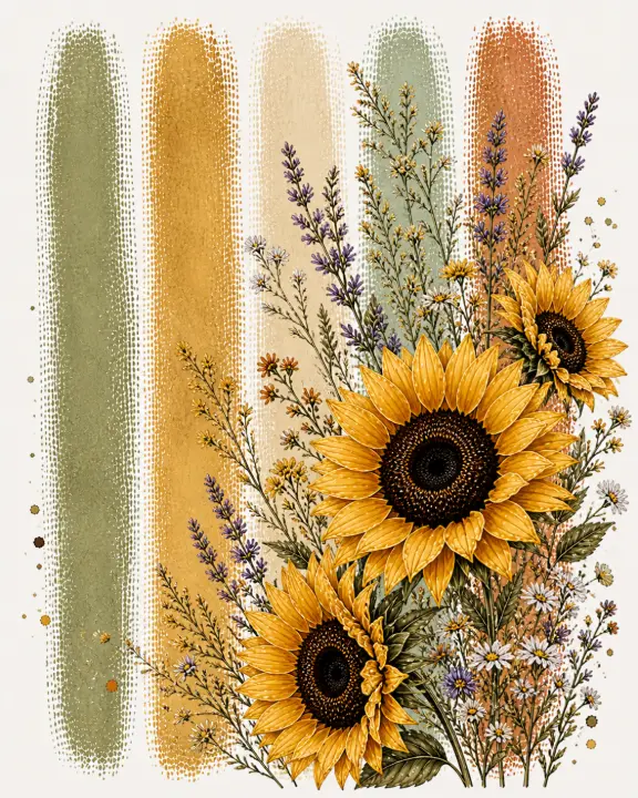 Sunflowers and Lavender Bouquet — design FLR-0014