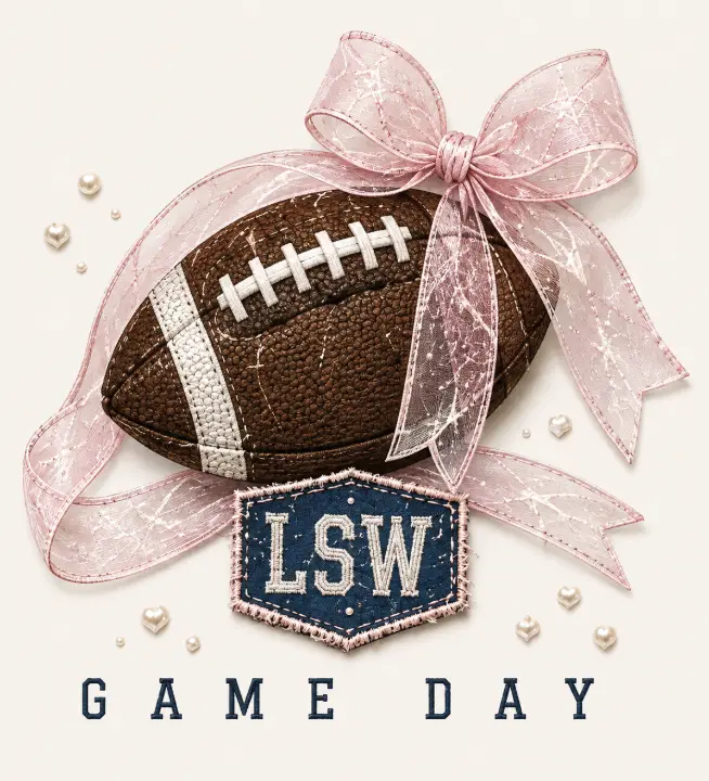 LSW Game Day Football Bow — design SW-0185