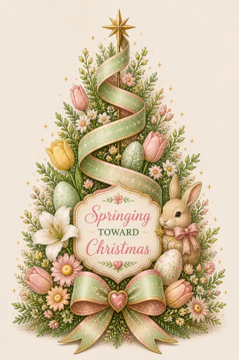 Springing Toward Christmas Floral Tree — design HLD-0082