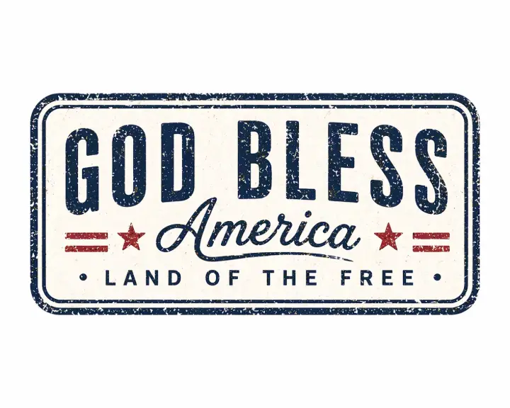 Vintage God Bless America Stamp — design HLD-0042