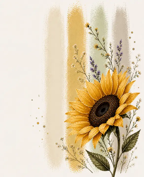 Sunflower and Wildflower Stripes — design FLR-0009