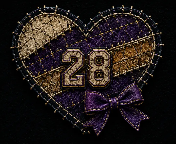 Stitched Heart Number 28 — design SW-0065