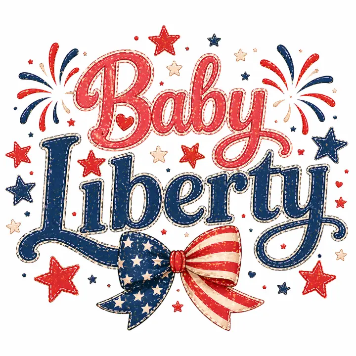 Baby Liberty Stitched Typography — design HLD-0022