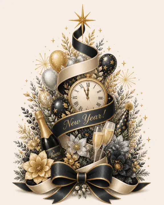 New Year Midnight Celebration — design HLD-0092