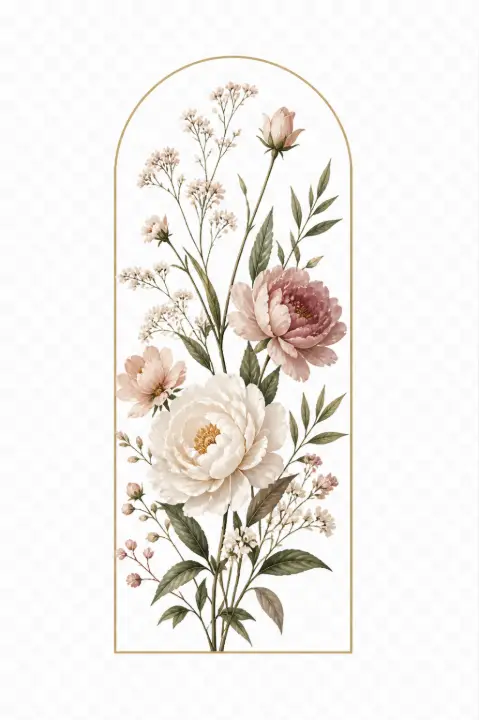 Vintage Peony Arch — design FLR-0016