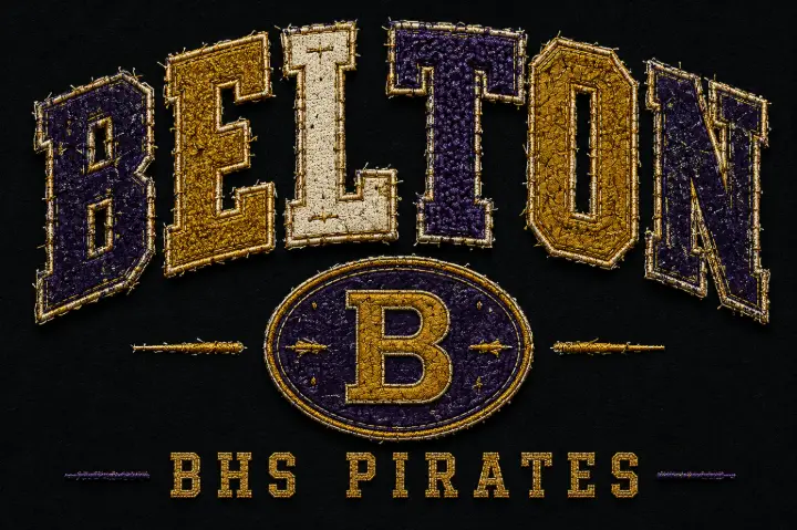 Belton BHS Pirates Patch — design SW-0001