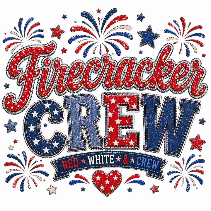 Firecracker Crew Patriotic Patchwork — design HLD-0033
