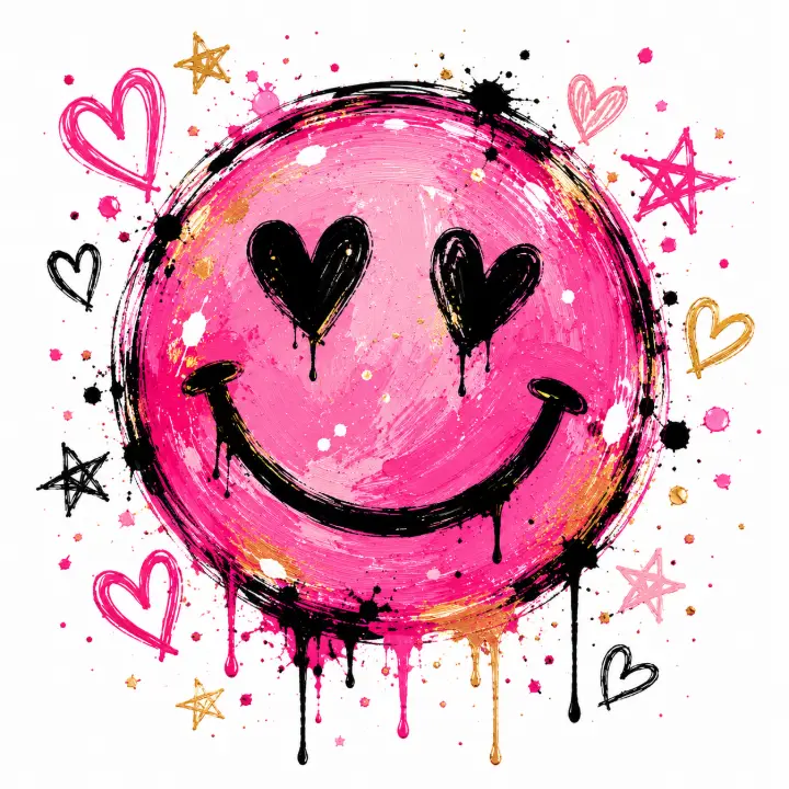 Graffiti Heart Eye Smiley — design PCC-0005