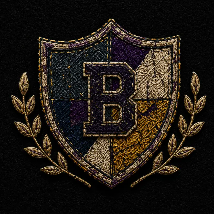 Textured Crest Letter B — design SW-0072