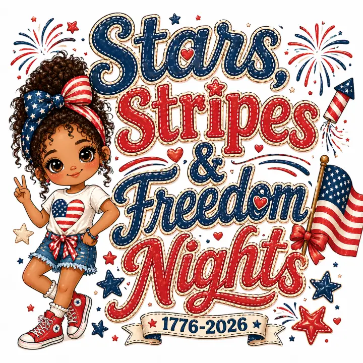 Stars Stripes Freedom Nights Girl — design HLD-0014