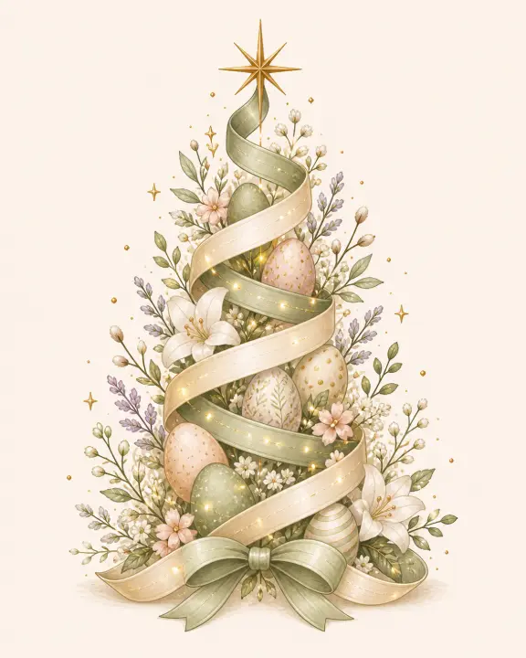 Floral Easter Egg Tree — design HLD-0087