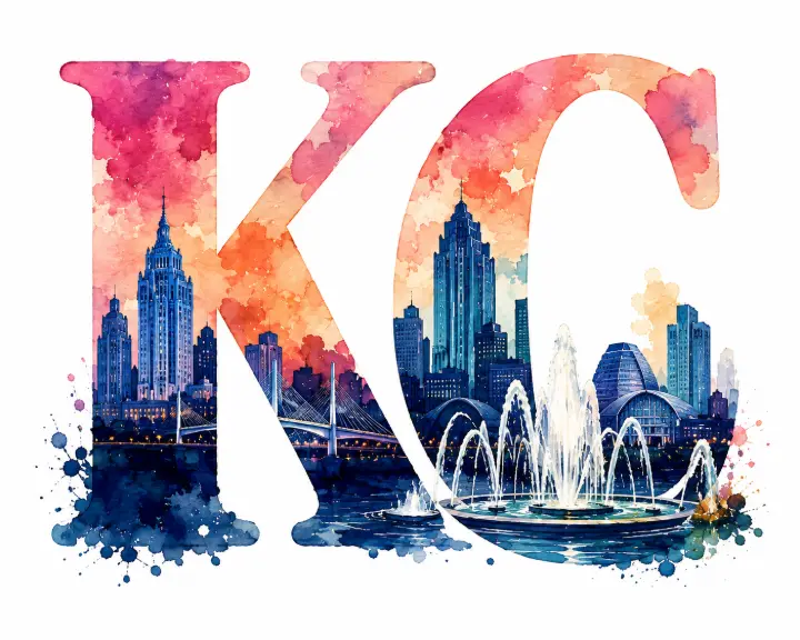 Watercolor KC Skyline Silhouette — design KC-0005