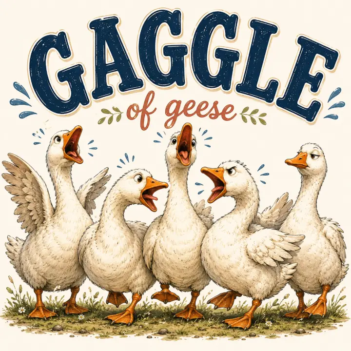 Gaggle of Geese Illustration — design NML-0011
