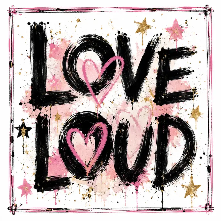 Love Loud Brushstroke Hearts — design IHS-0003